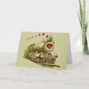 Get aboard the love train Valentines Card