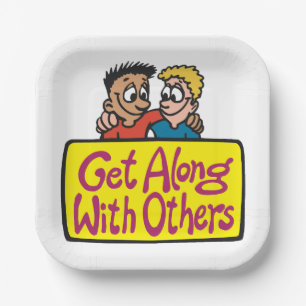 Get Along With Others Friends Kindness and Unity Paper Plate