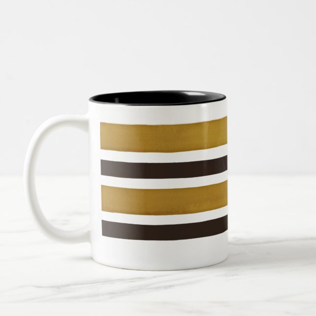 'Get Back' The Mug - Brown & Tan stripes - 1969 (Left)