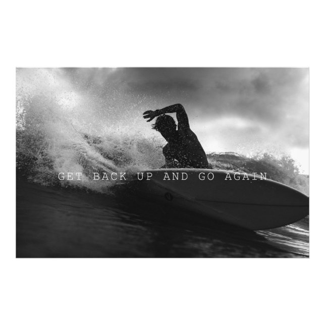 Get Back Up And Go Again - Surfer battling rough   Photo Print (Front)