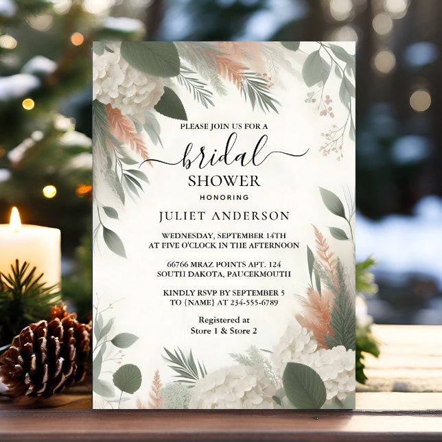 Get Blush Peach Mint Moss Sage Green Bridal Shower Invitation (Creator Uploaded)