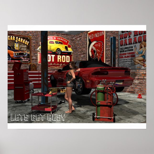 Get Busy Garage Pinup Poster (Front)