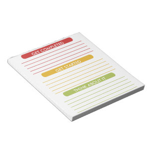 Get Completed,Get Started and Think About It Notepad