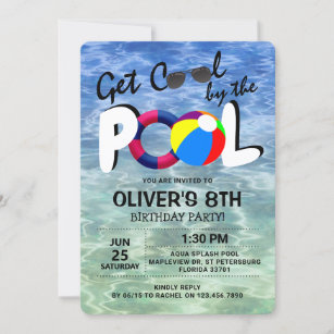 Get Cool By The Pool   Kids Birthday Invitation