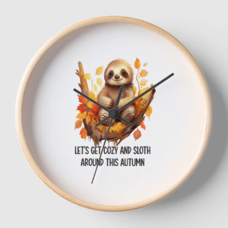 Get Cozy and Sloth Around This Autumn Clock