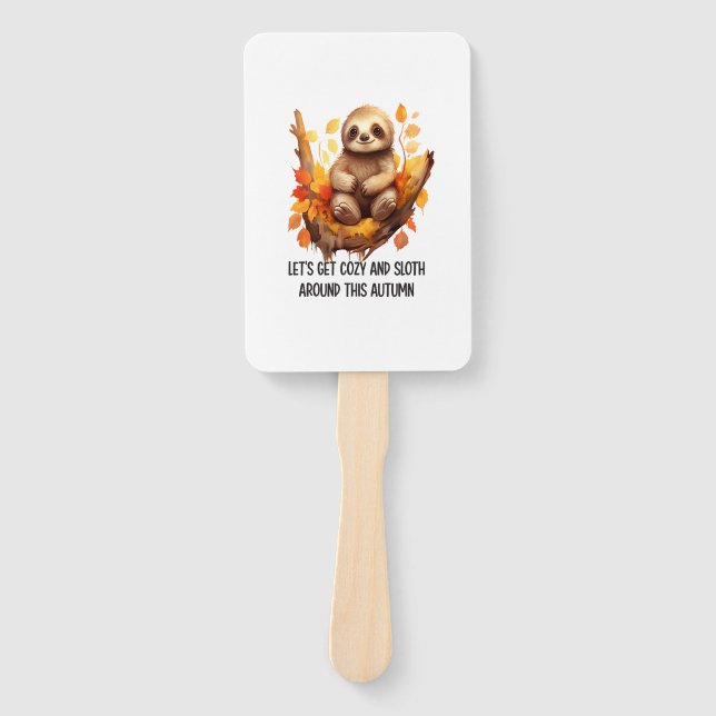 Get Cozy and Sloth Around This Autumn Hand Fan (Front)