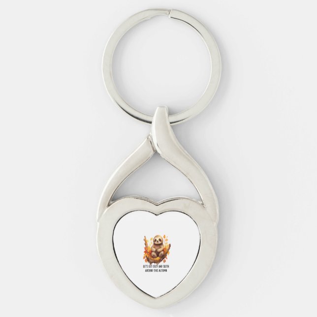 Get Cozy and Sloth Around This Autumn Keychain (Front)
