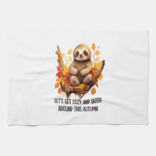 Get Cozy and Sloth Around This Autumn Kitchen Towel