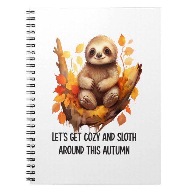 Get Cozy and Sloth Around This Autumn Notebook (Front)