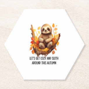 Get Cozy and Sloth Around This Autumn Paper Coaster