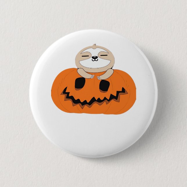 Get Cozy with Our Halloween Sloth T-Shirt – The Ul 2 Inch Round Button (Front)
