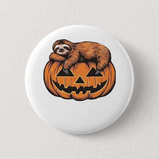 Get Cozy with Our Halloween Sloth T-Shirt – The Ul 2 Inch Round Button (Front)