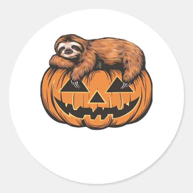 Get Cozy with Our Halloween Sloth T-Shirt – The Ul Classic Round Sticker (Front)