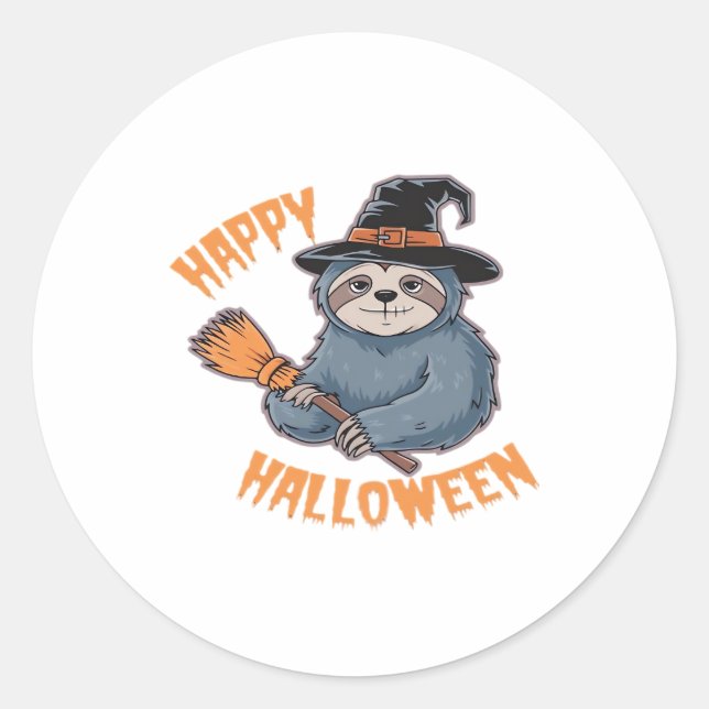 Get Cozy with Our Halloween Sloth T-Shirt � The Ul Classic Round Sticker (Front)