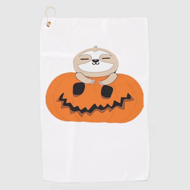 Get Cozy with Our Halloween Sloth T-Shirt – The Ul Golf Towel (Front)