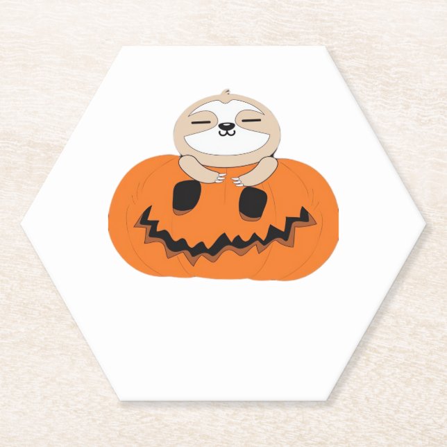 Get Cozy with Our Halloween Sloth T-Shirt – The Ul Paper Coaster (Front)