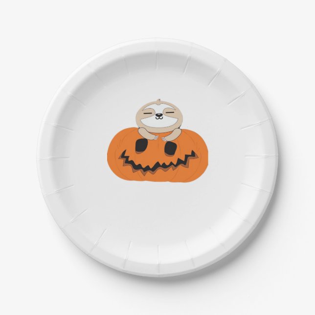 Get Cozy with Our Halloween Sloth T-Shirt – The Ul Paper Plate (Front)
