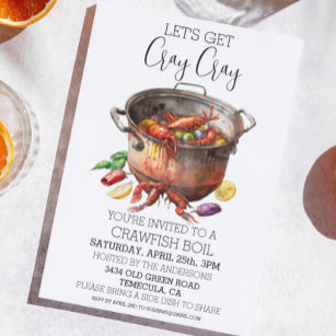 Get Cray Cray Crawfish Boil Seafood   Invitation