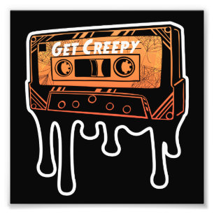 Get Creepy Cassette Dripping Tape Halloween Music Photo Print