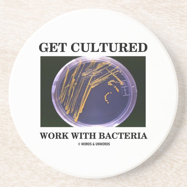 Get Cultured Work With Bacteria (Agar Plate) Coaster (Front)