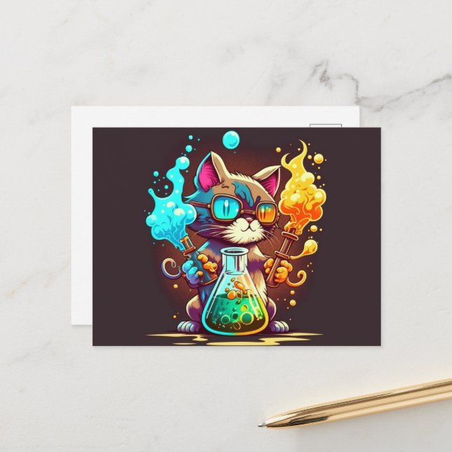 Get Cute and Creative with Cat Postcards (Front/Back In Situ)