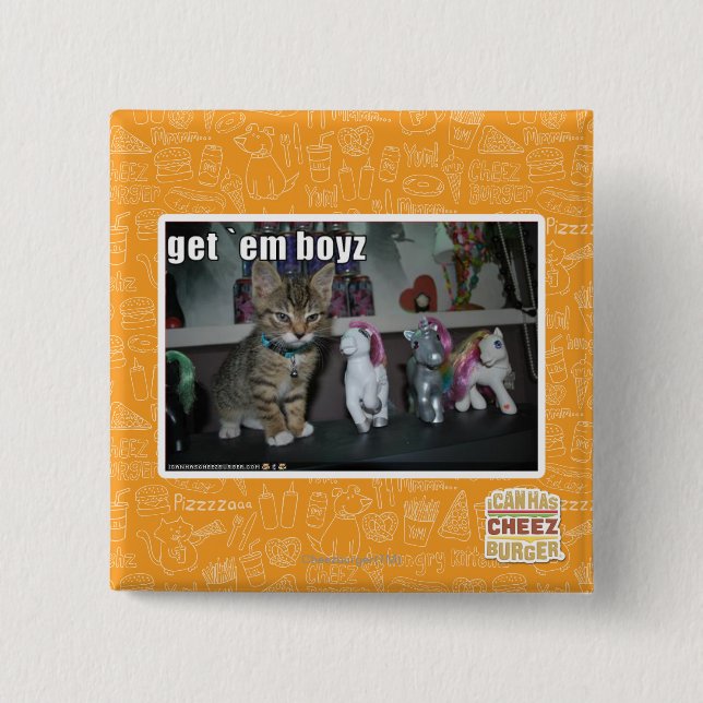 Get em boyz 2 inch square button (Front)