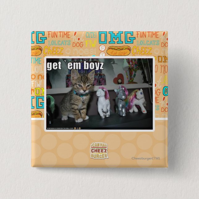 Get em boyz 2 inch square button (Front)