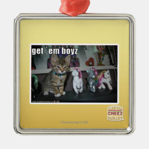 Get em boyz metal ornament