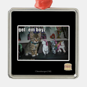 Get em boyz metal ornament