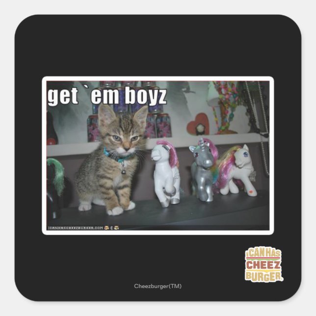 Get em boyz square sticker (Front)