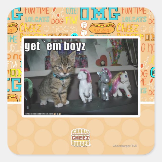 Get em boyz square sticker (Front)