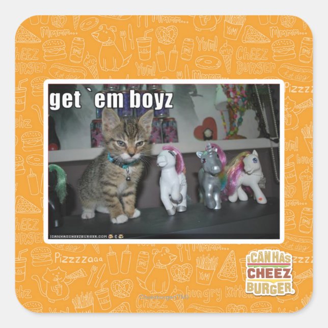 Get em boyz square sticker (Front)