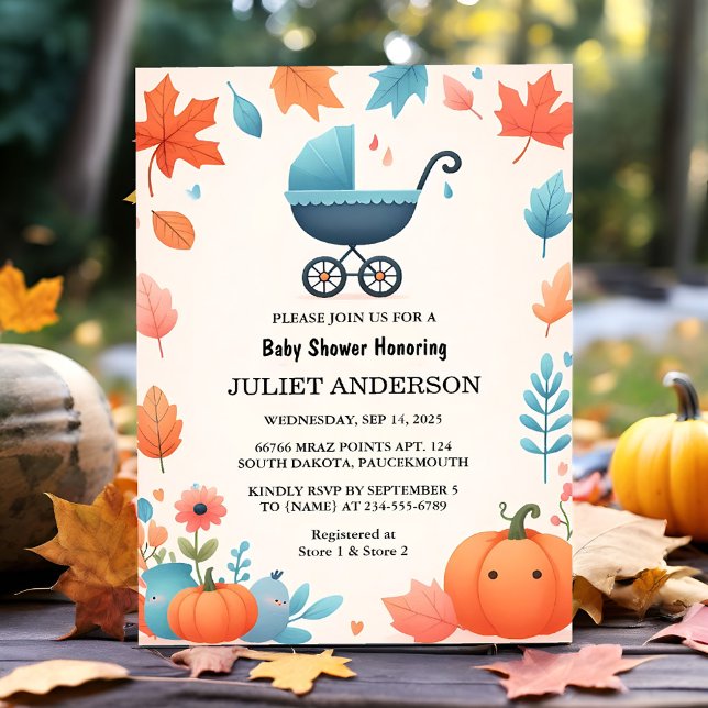 Get Farm Pink Blue Boho Girl Boy Fall Baby Shower Invitation (Creator Uploaded)