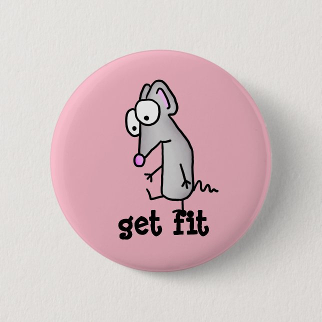 Get Fit Mouse 2 Inch Round Button (Front)
