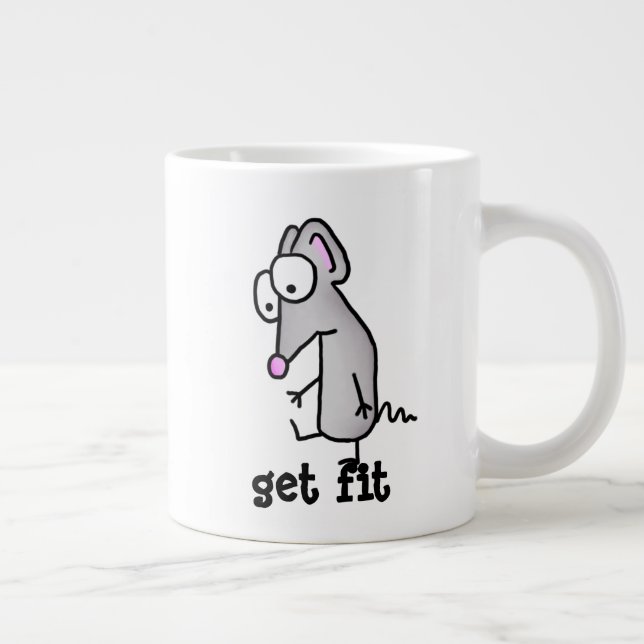 Get Fit Mouse Large Coffee Mug (Right)