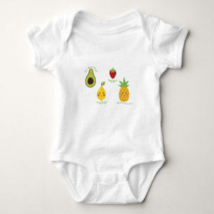 Get Fruity Avocado Lemon Strawberry Pineapple Pun  Baby Bodysuit