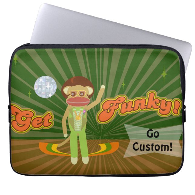 Get Funky Sock Monkey Custom Style Laptop Sleeve (Front)