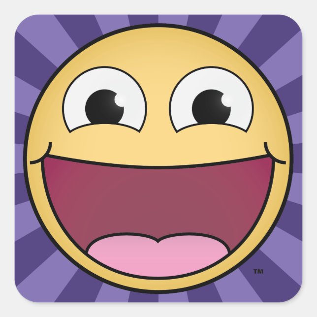 Get Happy! Purple Square Stickers (Front)