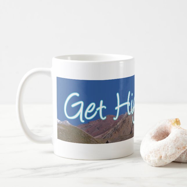 Get High Go climb a Mountain Coffee Mug (With Donut)