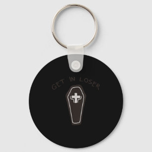 Get in coffin pastel goth halloween aesthetic keychain
