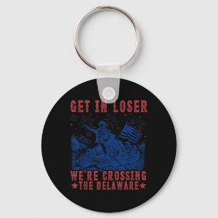 Get In Crossing The Delaware 4th July Vintage 2 Keychain