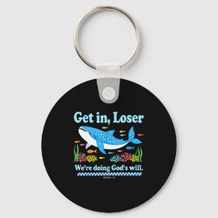 Get in doing god's will whale shark jesus bible keychain