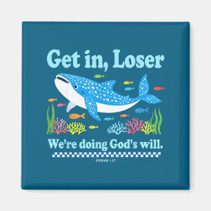 Get in doing god's will whale shark jesus bible magnet