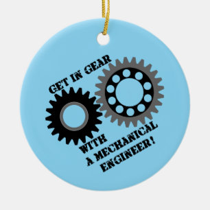 Get in Gear Ceramic Ornament
