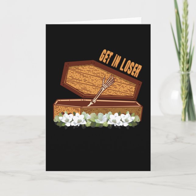 Get In Loose Coffin Halloween Card (Front)