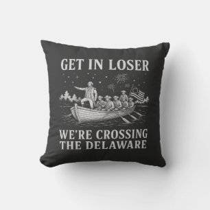 Get In Loser Washington Delaware Meme Throw Pillow
