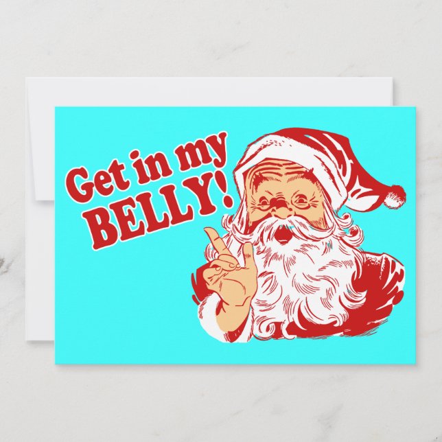 Get in My Belly Christmas Dinner Holiday Card (Front)