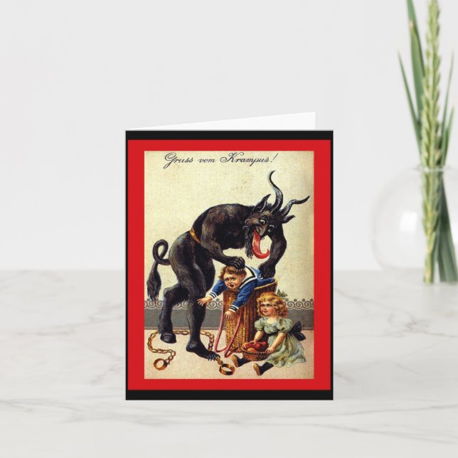 Get In The Bag Kids Vintage Krampus  Card (Front)