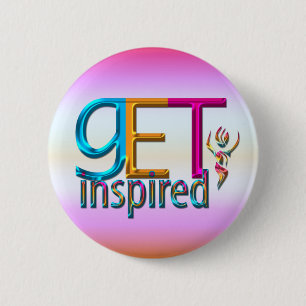 Get Inspired ~ Neon 2 Inch Round Button