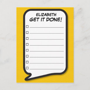GET IT DONE! List Speech Bubble  Fun Retro Postcard